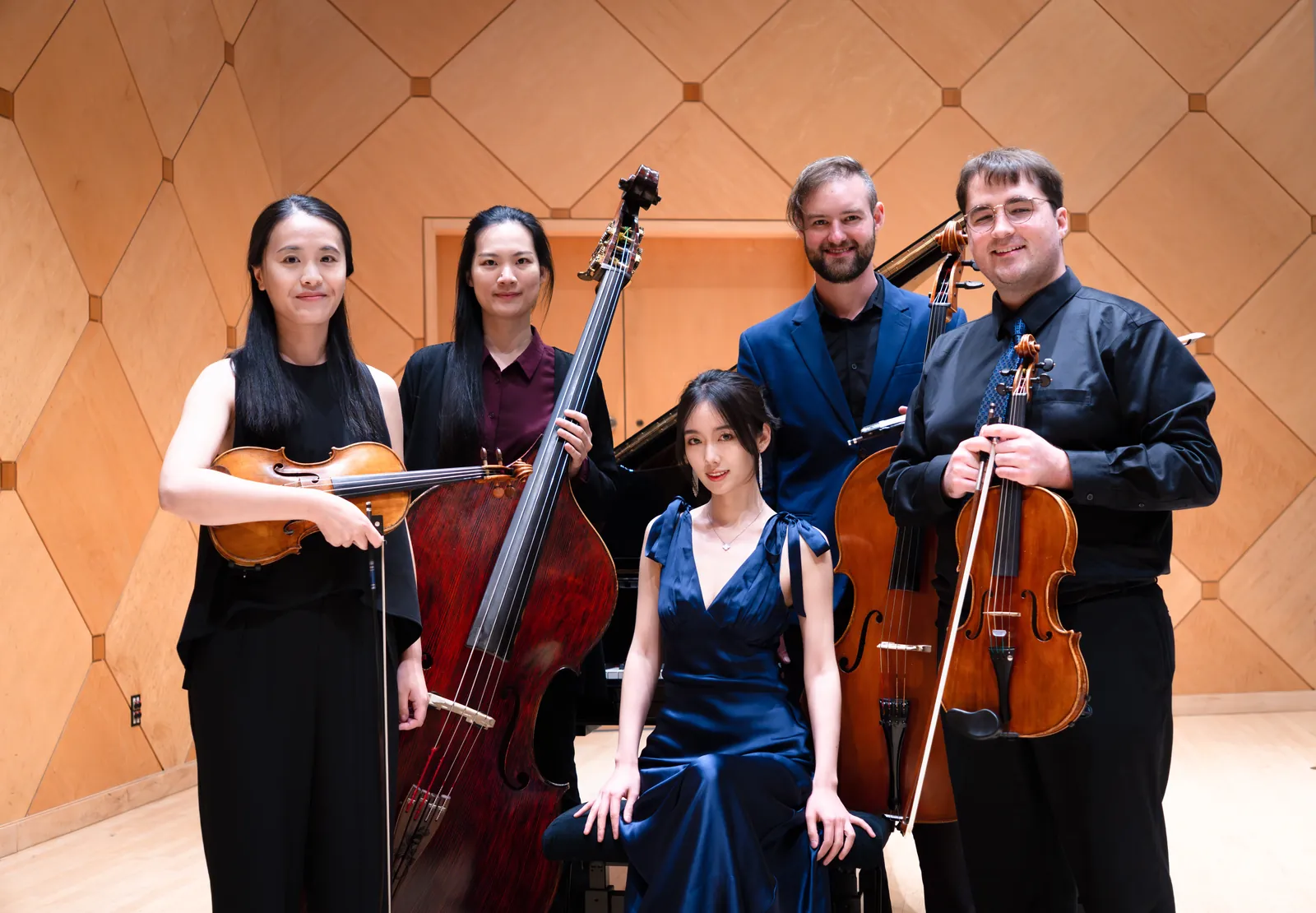 Rui Xi with a chamber ensemble after a concert