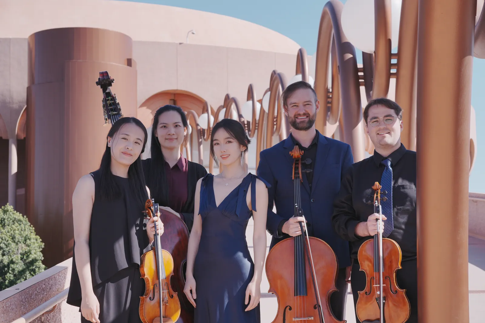 Rui Xi with chamber music colleagues after a performance